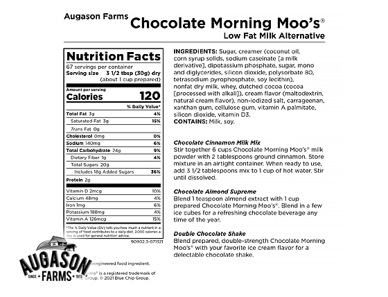 Augason Farms: Chocolate Morning Moo's Lowfat Milk Alternative Pouch